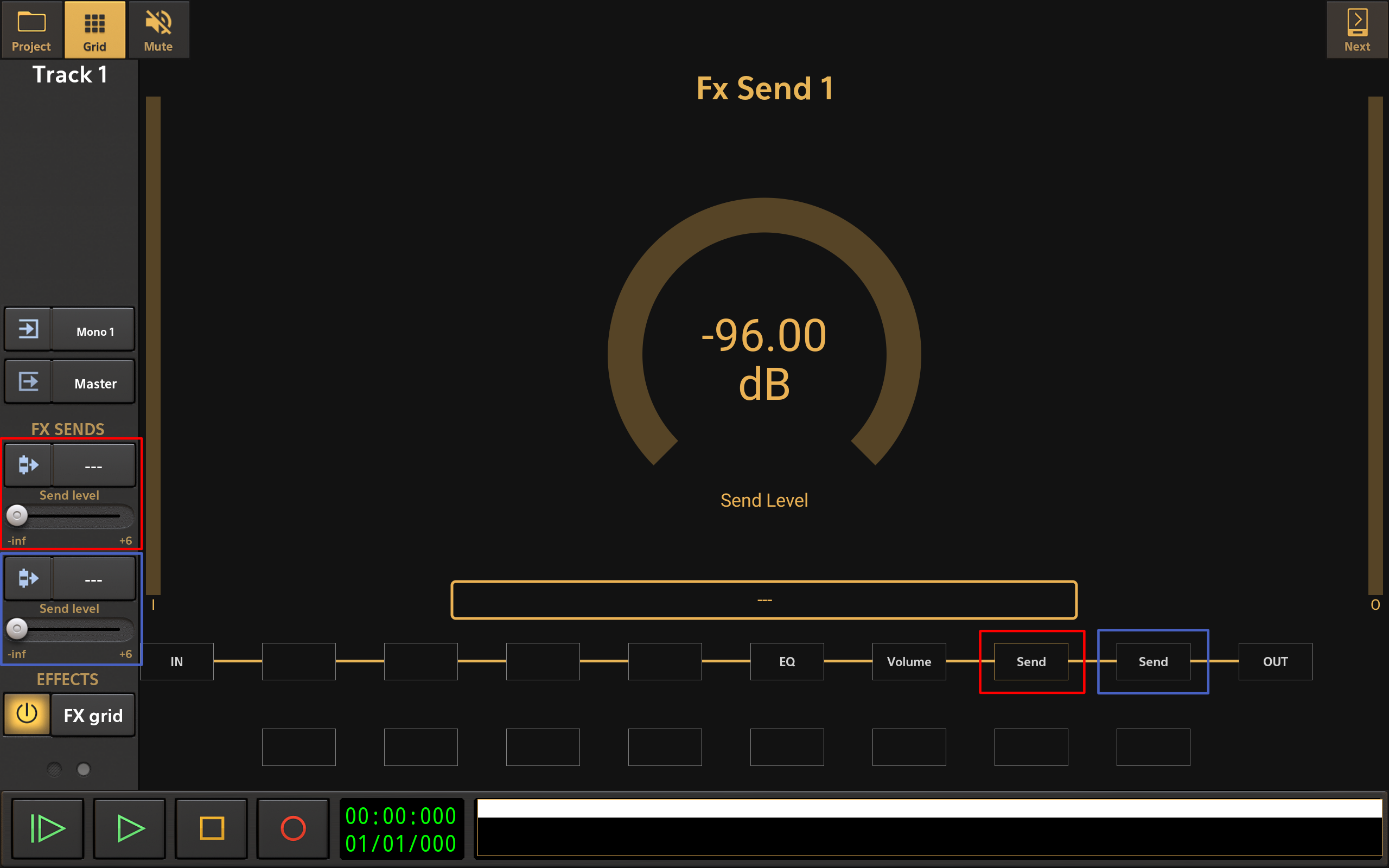 Audio Track Channel Strips